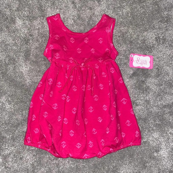 18m NWT Ricrac & Ruffles Baby Girls Fuchsia Pink Knit One Piece Bubble Romper - Picture 2 of 5